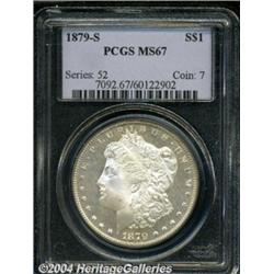 1879-S S$1 MS67 PCGS. Frosty devices contrast
