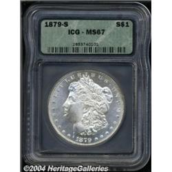 1879-S S$1 MS67 ICG. This fully-lustrous Gem