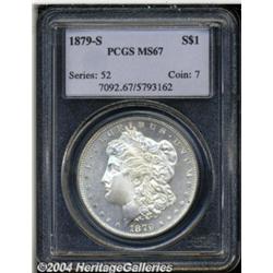 1879-S S$1 MS67 PCGS. Virtually untoned and
