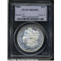 1880 S$1 MS64 Prooflike PCGS. Well struck with