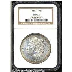 1880-CC S$1 MS62 NGC. Moderately abraded with
