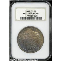 1880/79-CC S$1 Reverse of 1878 MS64 NGC. Rich