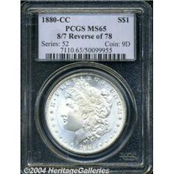 1880-CC S$1 8/7 Reverse of 1878 MS65 PCGS.