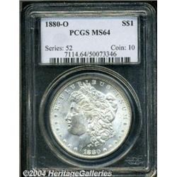 1880-O S$1 MS64 PCGS. Lustrous, white, and