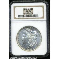 1880-O S$1 MS64 NGC. The brilliant surfaces of