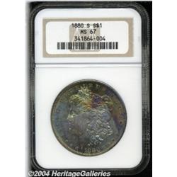 1880-S S$1 MS67 NGC. Medium S mintmark.