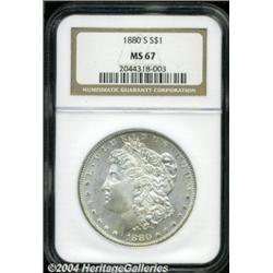 1880-S S$1 MS67 NGC. Well struck, exquisitely