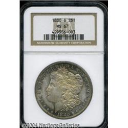 1880-S S$1 MS67 NGC. Fully lustrous,