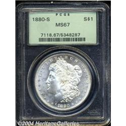 1880-S S$1 MS67 PCGS. Fully struck with