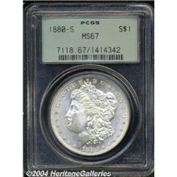 1880-S S$1 MS67 PCGS. Lightly toned, the
