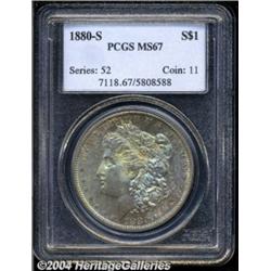 1880-S S$1 MS67 PCGS. The bright, frosted mint