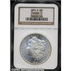 1880-S S$1 MS67 NGC. A well struck and