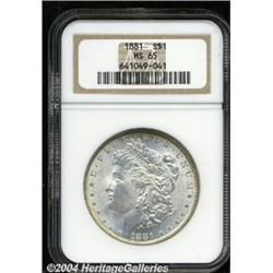 1881 S$1 MS65 NGC. A creamy white example that