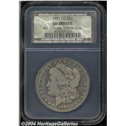 1881-CC S$1 Good 4 Details, Reverse Damage,