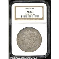 1881-CC S$1 MS62 NGC. This popular CC issue is