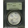 Image 1 : 1881-CC S$1 MS64 PCGS. Shimmering white and