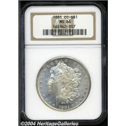 1881-CC S$1 MS64 NGC. Bright and flashy with