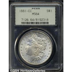 1881-CC S$1 MS64 PCGS. An untoned example of