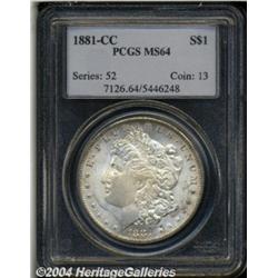 1881-CC S$1 MS64 PCGS. Fully struck with