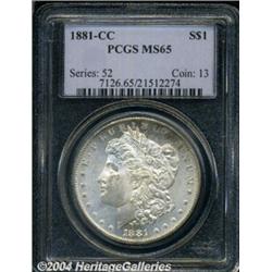 1881-CC S$1 MS65 PCGS. This popular Carson