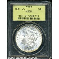 1881-CC S$1 MS66 PCGS. Well struck with a