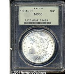1881-CC S$1 MS66 PCGS. Untoned and heavily