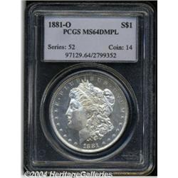 1881-O S$1 MS64 Deep Mirror Prooflike PCGS. A