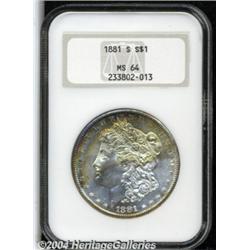 1881-S S$1 MS64 NGC. Well struck, lustrous,