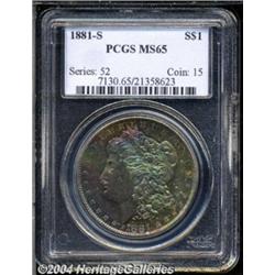 1881-S S$1 MS65 PCGS. Spectacularly toned over