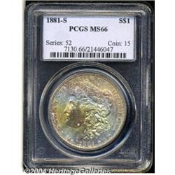 1881-S S$1 MS66 PCGS. A colorful mixture of