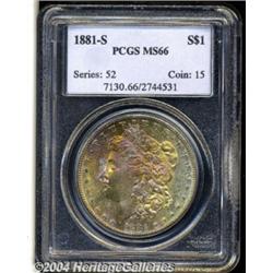 1881-S S$1 MS66 PCGS. Extremely bright red and