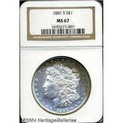 1881-S S$1 MS67 NGC. Well struck and