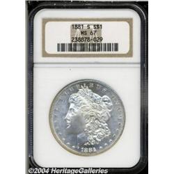 1881-S S$1 MS67 NGC. Fully struck and nearly