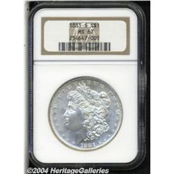 1881-S S$1 MS67 NGC. Mostly brilliant with