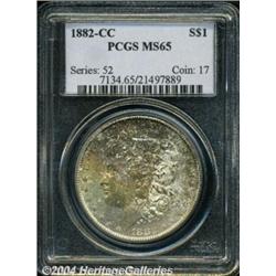 1882-CC S$1 MS65 PCGS. Richly toned over the