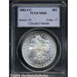 1882-CC S$1 MS66 PCGS. Sharply detailed with