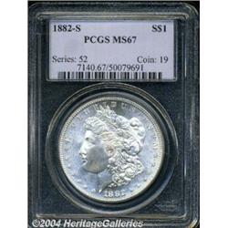 1882-S S$1 MS67 PCGS. The untoned chrome-like