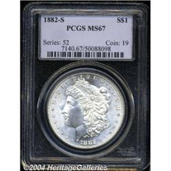1882-S S$1 MS67 PCGS. An outstanding Morgan