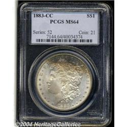 1883-CC S$1 MS64 PCGS. Nicely toned on the