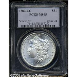 1883-CC S$1 MS65 PCGS. Creamy and smooth with