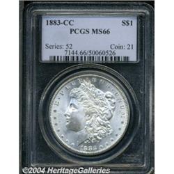 1883-CC S$1 MS66 PCGS. This CC dollar has a