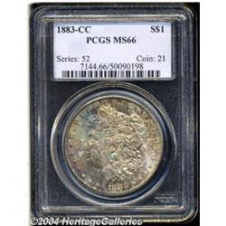 1883-CC S$1 MS66 PCGS. Intensely variegated