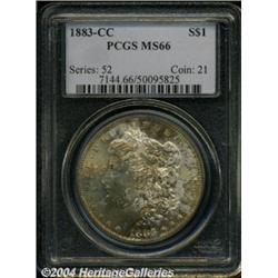 1883-CC S$1 MS66 PCGS. The obverse of this