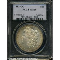 1883-CC S$1 MS66 PCGS. Light gold toning on
