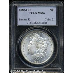 1883-CC S$1 MS66 PCGS. Satiny overall with the