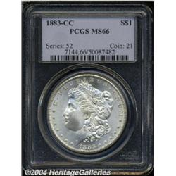 1883-CC S$1 MS66 PCGS. Fully struck and