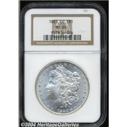 1883-CC S$1 MS66 NGC. The exceptionally clean