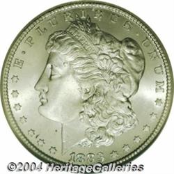 1883-CC S$1 MS67 NGC. Shimmering-white and