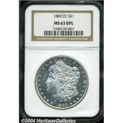 1883-CC S$1 MS63 Deep Mirror Prooflike NGC.