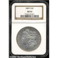 1883-S S$1 AU53 NGC. A smooth, minimally